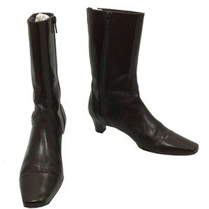 Cole Haan Womens Dark Brown Leather Square Italy